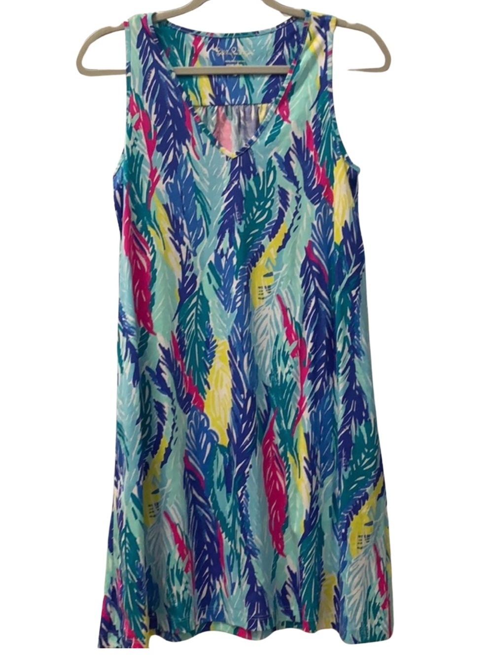 Lilly Pulitzer Blythe Light As a Feather Tank Swing Dress XL Blue Sleeveless - Picture 3 of 6